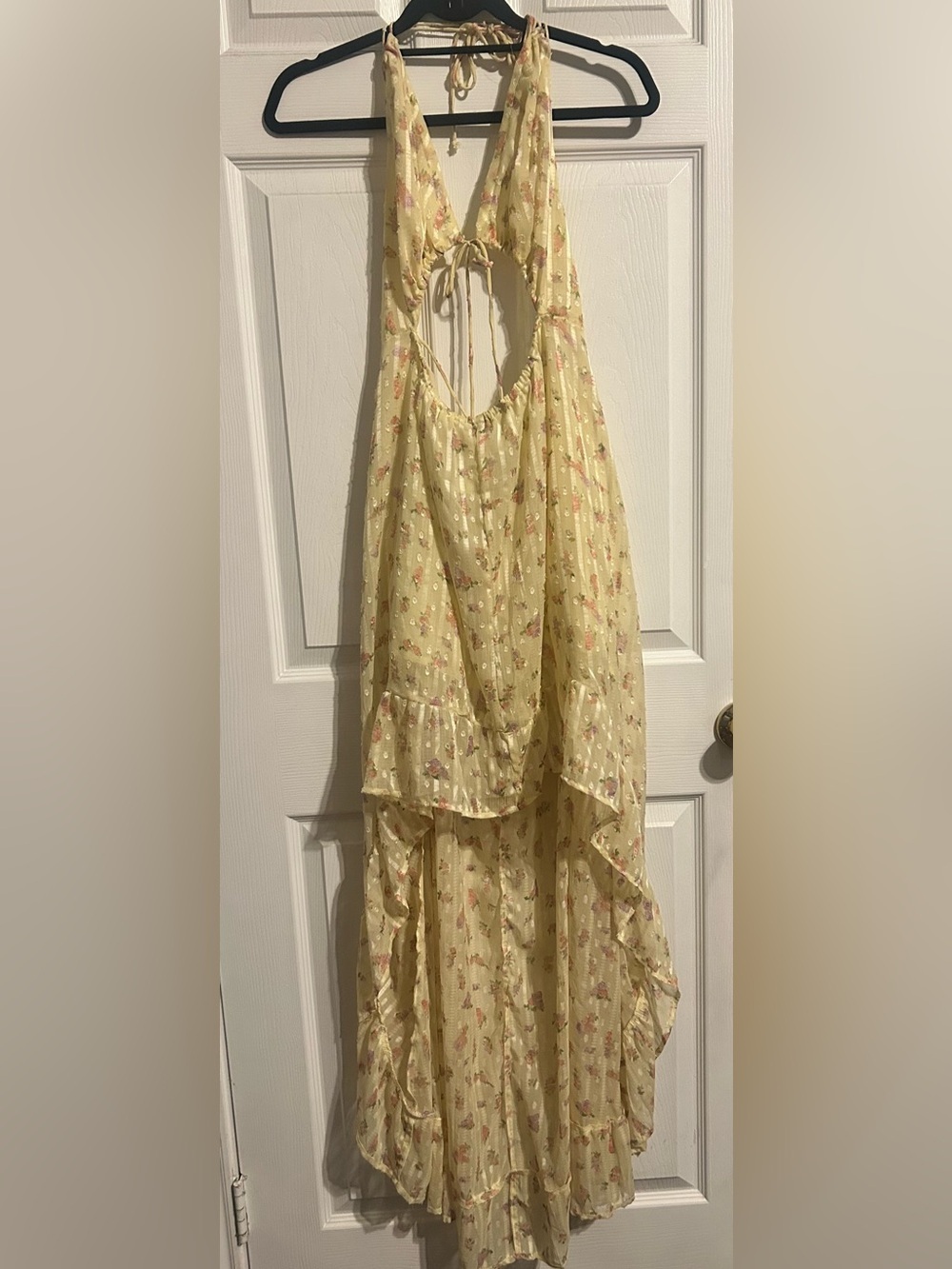 ASOS Yellow Floral High-Low Ruffle Dress - Picture 6 of 8